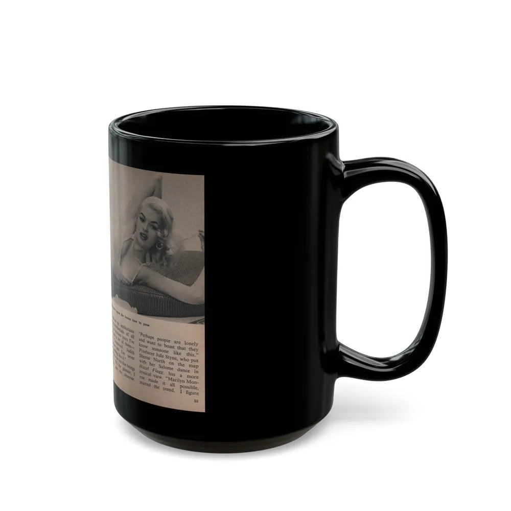 Jayne Mansfield #306 - JAYNE Pocket Magazine Pages 56 & 57 (Vintage Female Icon) Black Coffee Mug-Go Mug Yourself