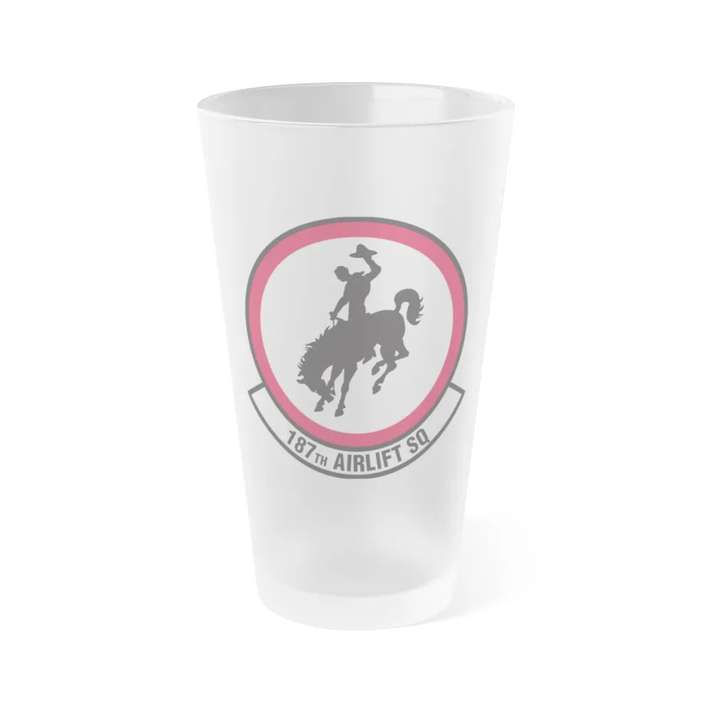 187 Airlift Squadron (U.S. Air Force) Frosted Pint Glass 16oz-16oz-Frosted-Go Mug Yourself