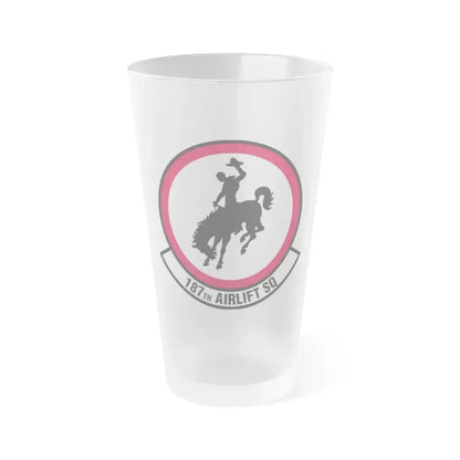 187 Airlift Squadron (U.S. Air Force) Frosted Pint Glass 16oz 16oz Frosted - Go Mug Yourself