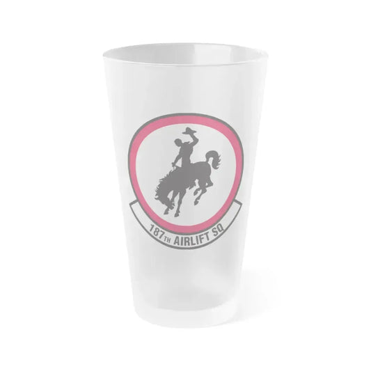 187 Airlift Squadron (U.S. Air Force) Frosted Pint Glass 16oz 16oz Frosted - Go Mug Yourself