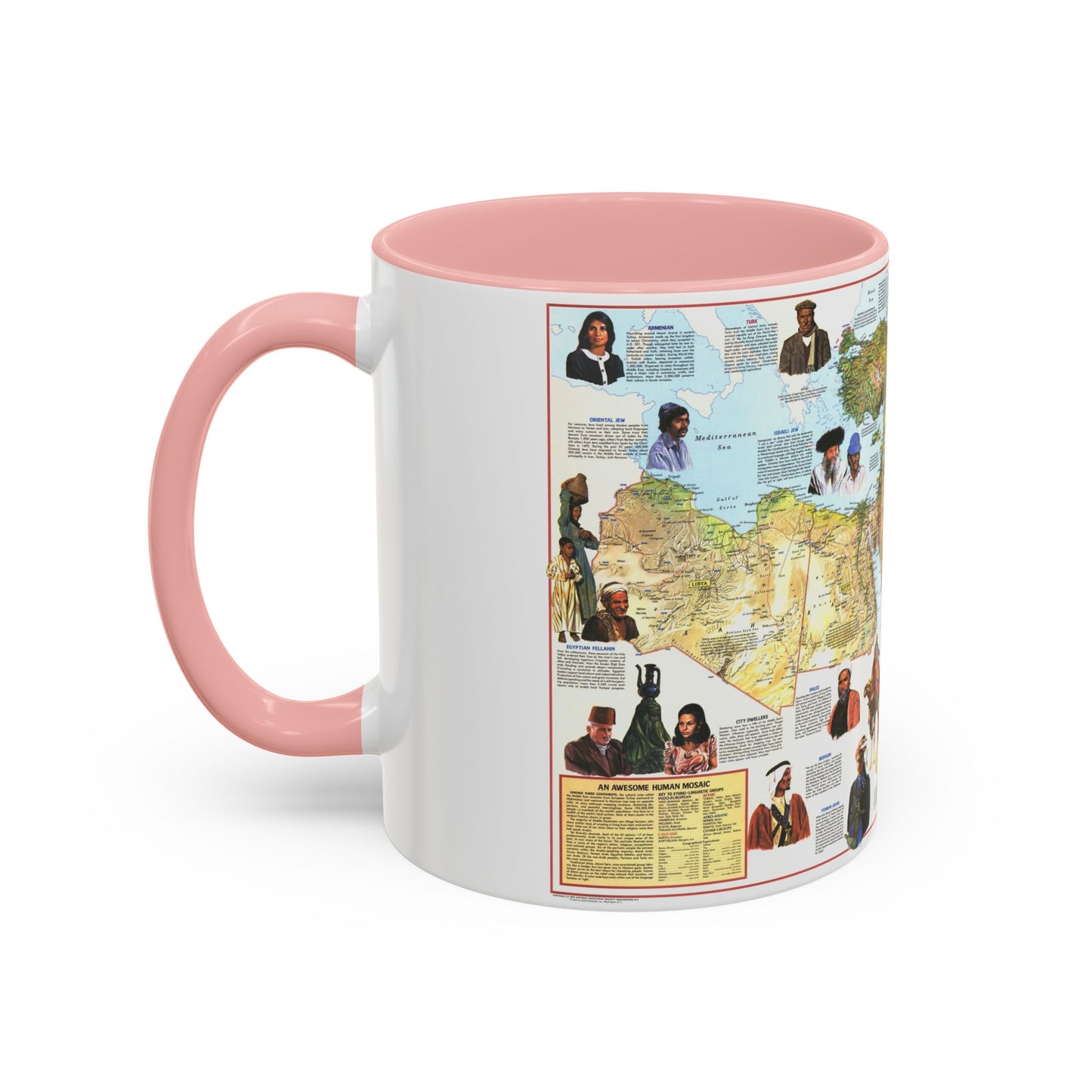 Middle East - The Peoples 1 (1972) (Map) Accent Coffee Mug