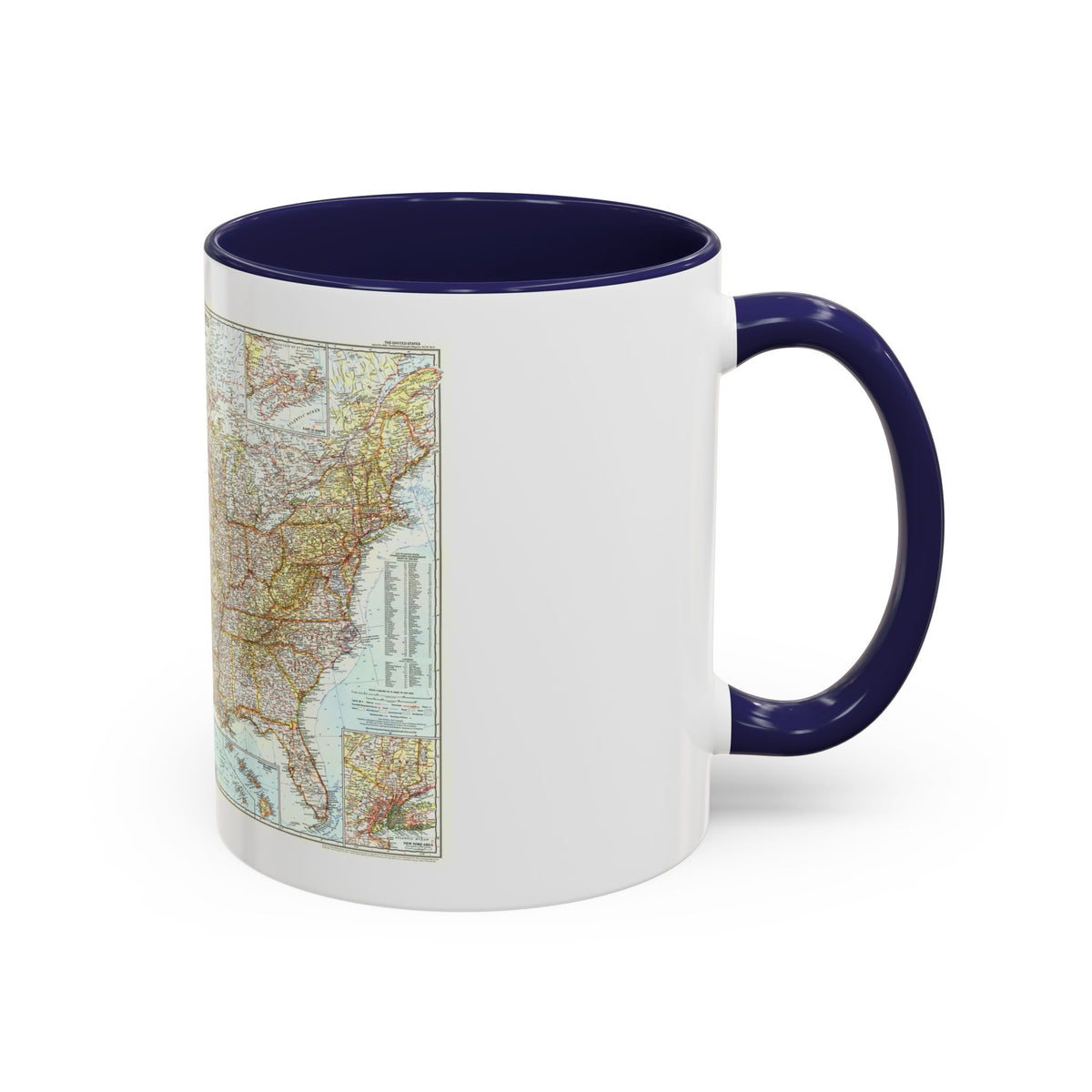 USA - The United States (1956) (Map) Accent Coffee Mug