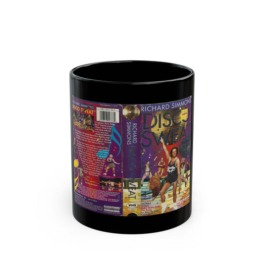 RICHARD SIMONS DISCO SWEAT (VHS COVER) - Black Coffee Mug