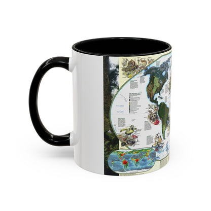 World Map - Diversity of Life (1999) (Map) Accent Coffee Mug