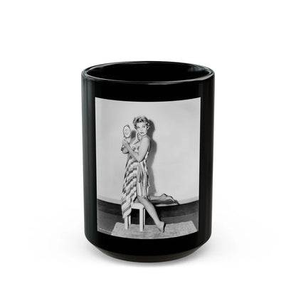 Kim Novak #199 (Vintage Female Icon) Black Coffee Mug-15oz-Go Mug Yourself