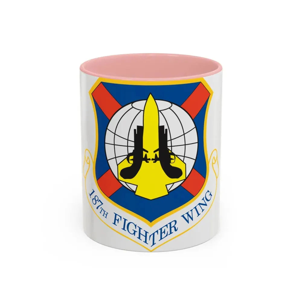 187th Fighter Wing (U.S. Air Force) Accent Coffee Mug 11oz Pink - Go Mug Yourself