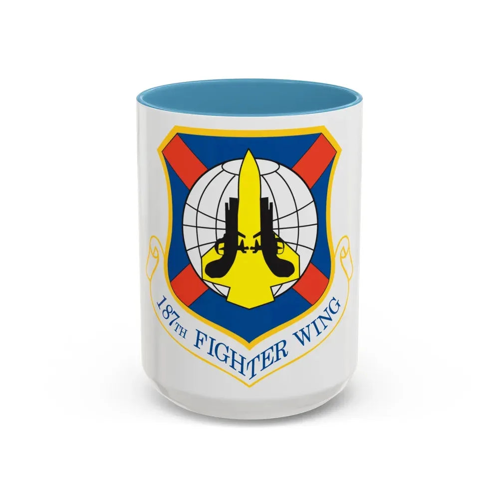 187th Fighter Wing (U.S. Air Force) Accent Coffee Mug 15oz Light Blue - Go Mug Yourself