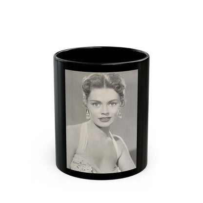 Barbara Darrow #16 (Vintage Female Icon) Black Coffee Mug-11oz-Go Mug Yourself