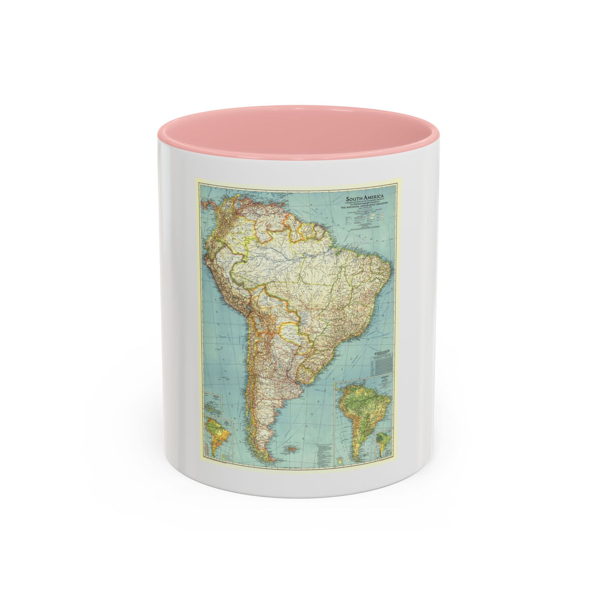 South America (1942) (Map) Accent Coffee Mug