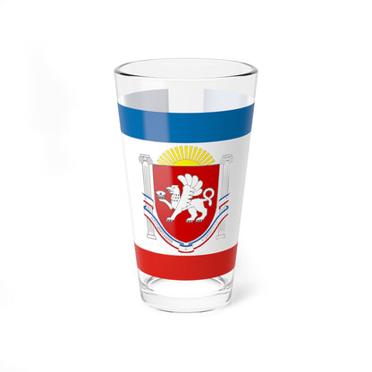 Flag of Crimea Coat of Arms (Russia) Pint Glass 16oz