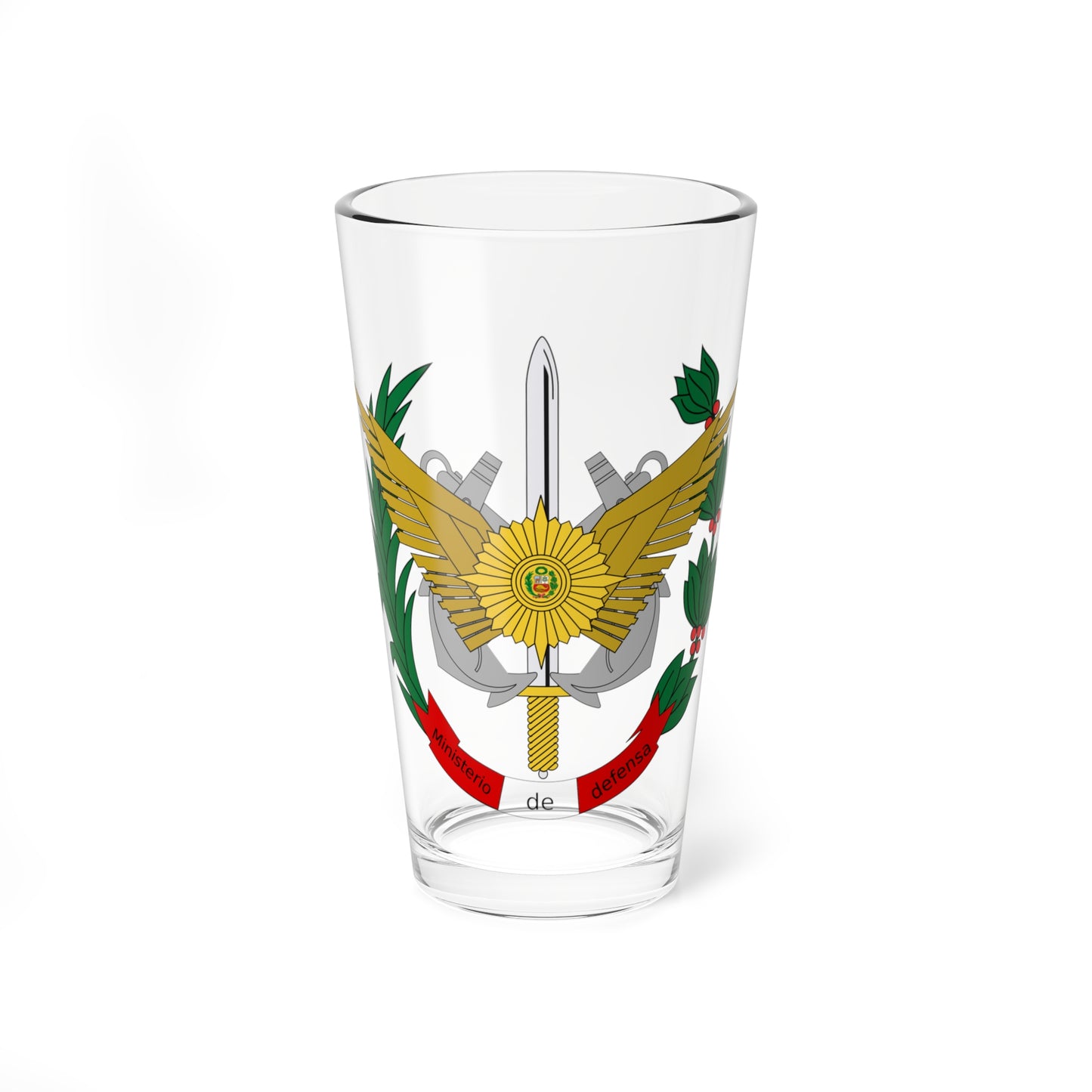 Seal of Peruvian Ministry of Defense (Peru) (Coat of Arms) Pint Glass 16oz