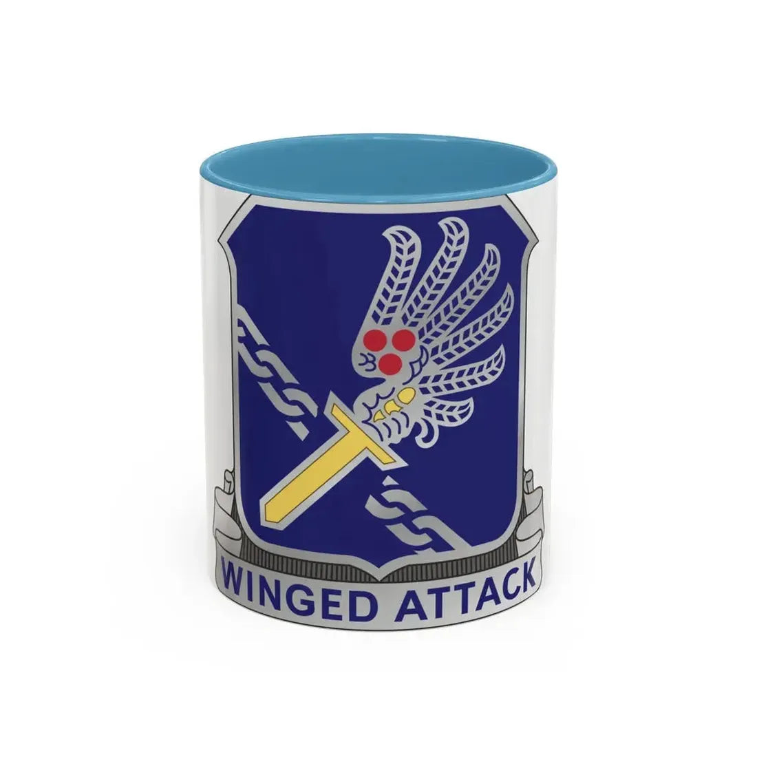 188th Infantry Regiment (U.S. Army) Accent Coffee Mug 11oz Light Blue - Go Mug Yourself