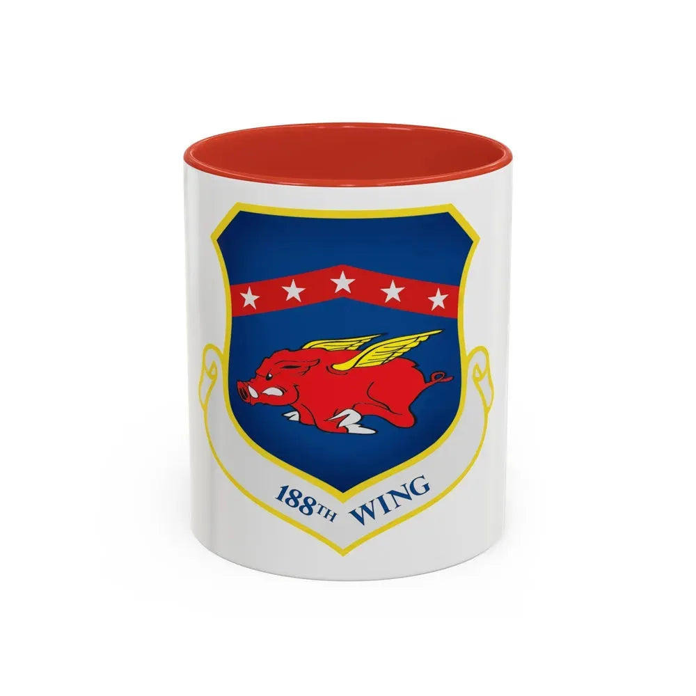 188th Wing (U.S. Air Force) Accent Coffee Mug 11oz Red - Go Mug Yourself