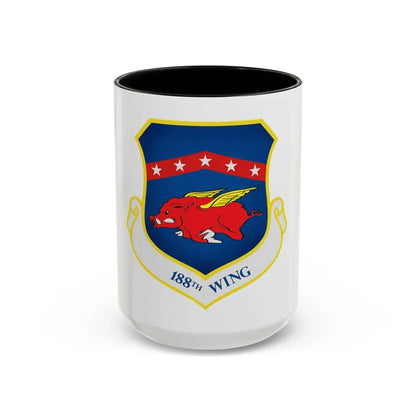 188th Wing (U.S. Air Force) Accent Coffee Mug 15oz Black - Go Mug Yourself