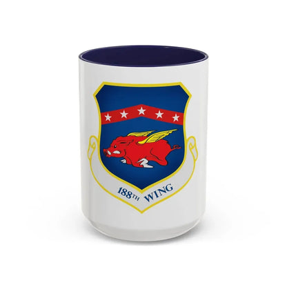 188th Wing (U.S. Air Force) Accent Coffee Mug 15oz Navy - Go Mug Yourself