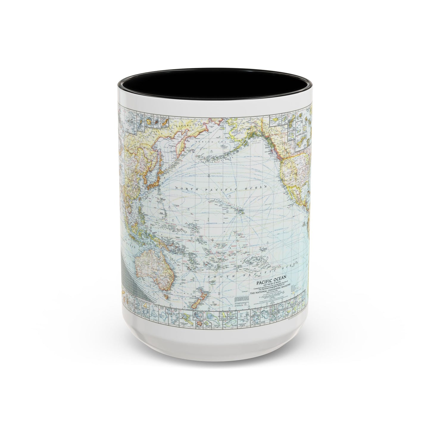 Pacific Ocean and the Bay of Bengal (1943) (Map) Accent Coffee Mug