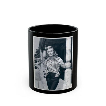 Kathleen Crowley #05 (Vintage Female Icon) Black Coffee Mug-11oz-Go Mug Yourself