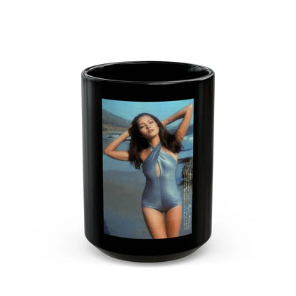 Barbara Carrera #127 (Vintage Female Icon) Black Coffee Mug-15oz-Go Mug Yourself