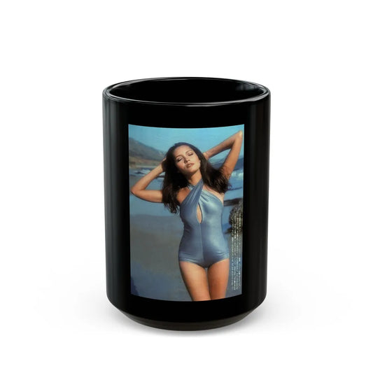 Barbara Carrera #127 (Vintage Female Icon) Black Coffee Mug-15oz-Go Mug Yourself