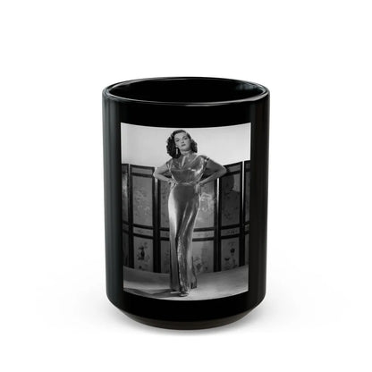 Jane Russell #223 (Vintage Female Icon) Black Coffee Mug-15oz-Go Mug Yourself