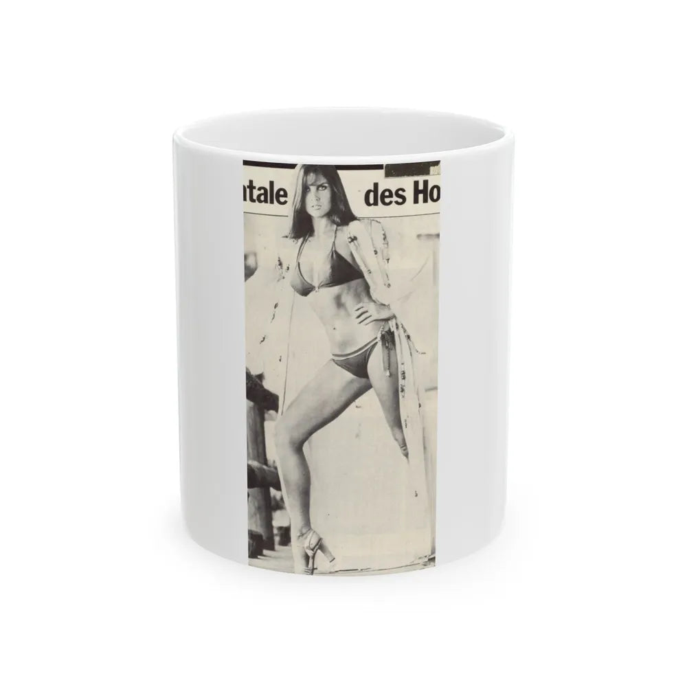 Caroline Munro #214 (Vintage Female Icon) White Coffee Mug-11oz-Go Mug Yourself