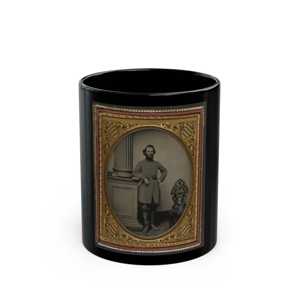 Colonel Felix L. Price Of Co. I, 14th Georgia Infantry Regiment, In Uniform And Cs Buckle With Books (U.S. Civil War) Black Coffee Mug-11oz-Go Mug Yourself