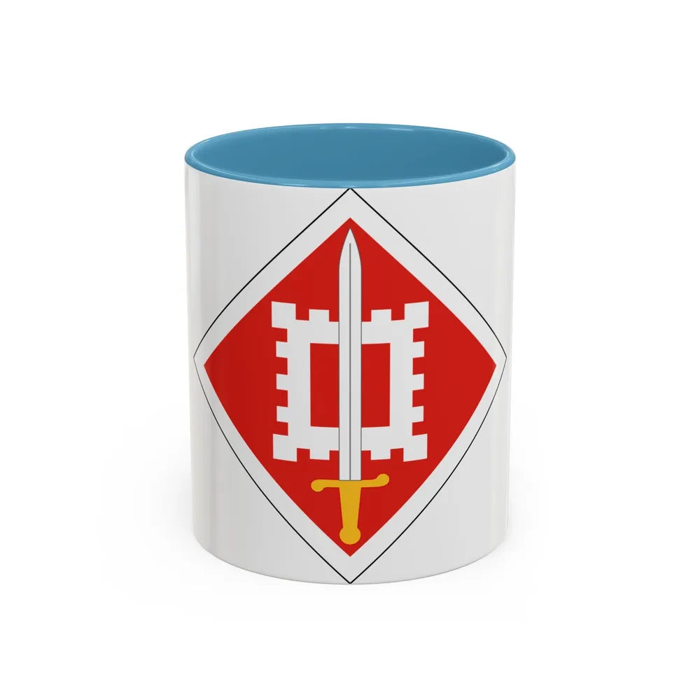 18th Engineer Brigade (U.S. Army) Accent Coffee Mug-11oz-Light Blue-Go Mug Yourself