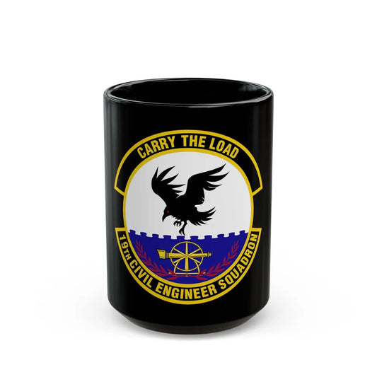 19 Civil Engineer Squadron AMC (U.S. Air Force) Black Coffee Mug-15oz-Go Mug Yourself