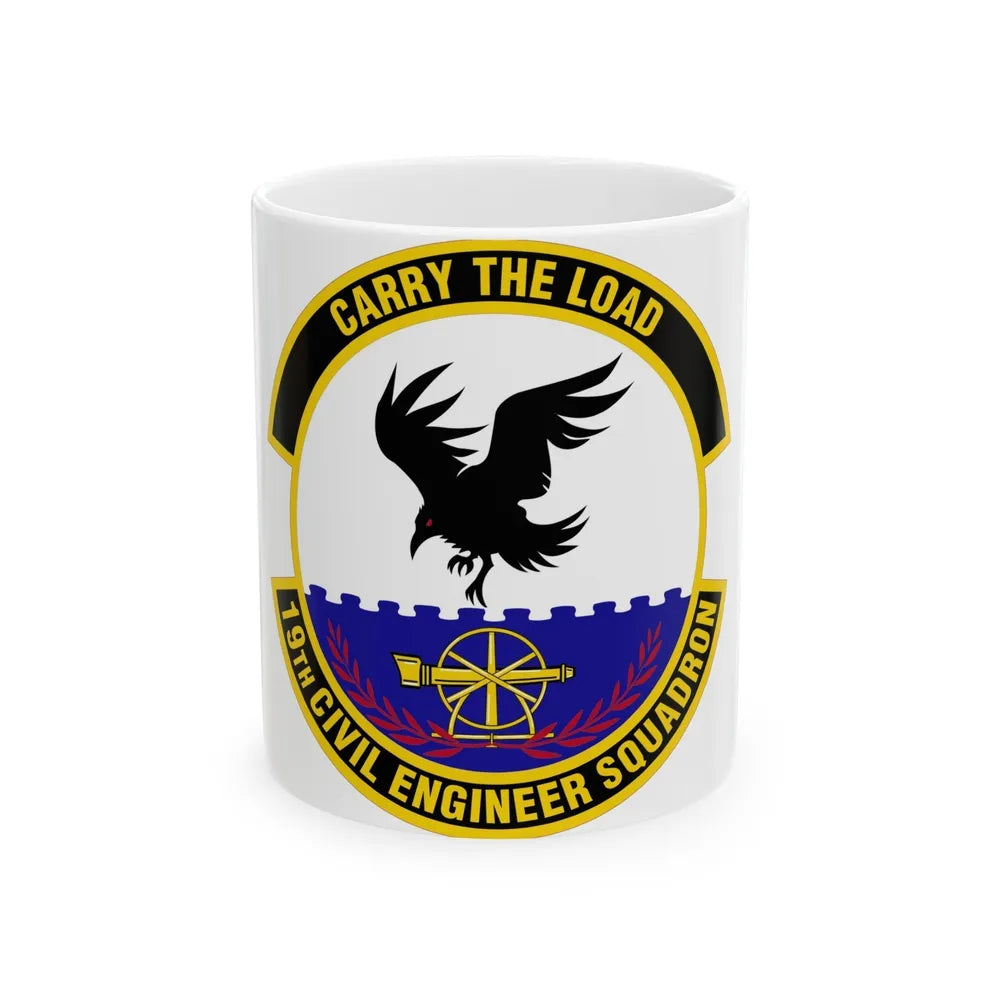 19 Civil Engineer Squadron AMC (U.S. Air Force) White Coffee Mug-11oz-Go Mug Yourself