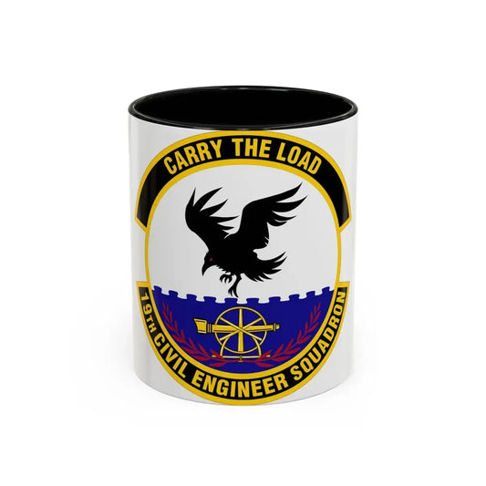 19 Civil Engineer Squadron AMC (U.S. Air Force) Accent Coffee Mug 11oz Black - Go Mug Yourself