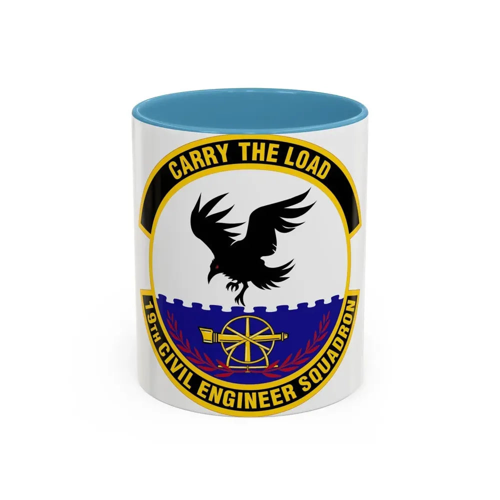 19 Civil Engineer Squadron AMC (U.S. Air Force) Accent Coffee Mug 11oz Light Blue - Go Mug Yourself