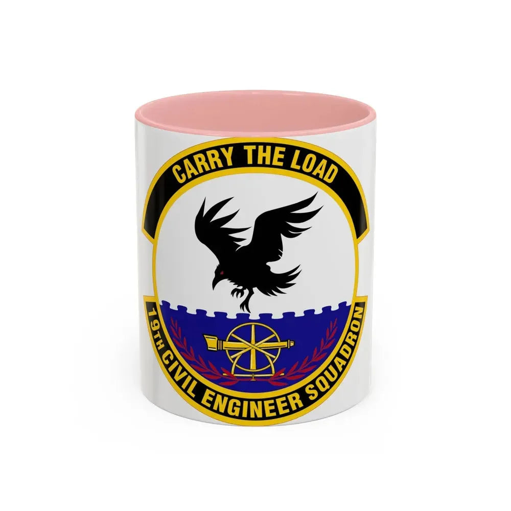 19 Civil Engineer Squadron AMC (U.S. Air Force) Accent Coffee Mug 11oz Pink - Go Mug Yourself