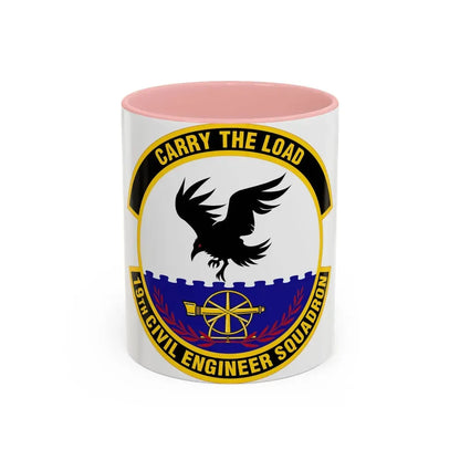 19 Civil Engineer Squadron AMC (U.S. Air Force) Accent Coffee Mug 11oz Pink - Go Mug Yourself