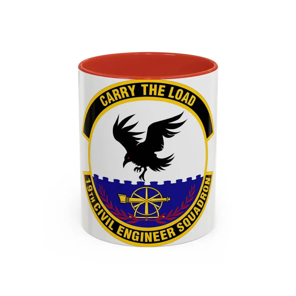 19 Civil Engineer Squadron AMC (U.S. Air Force) Accent Coffee Mug 11oz Red - Go Mug Yourself
