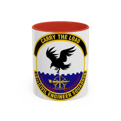 19 Civil Engineer Squadron AMC (U.S. Air Force) Accent Coffee Mug 11oz Red - Go Mug Yourself