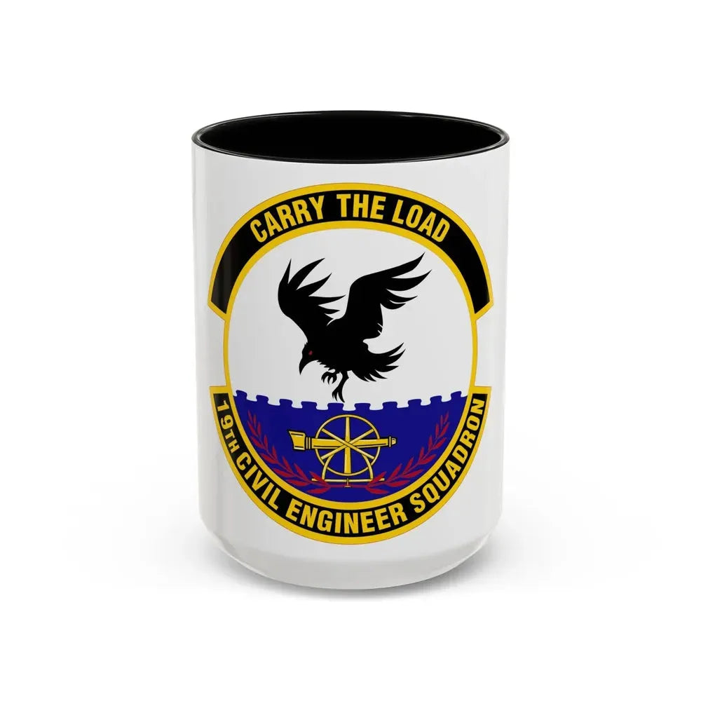 19 Civil Engineer Squadron AMC (U.S. Air Force) Accent Coffee Mug 15oz Black - Go Mug Yourself