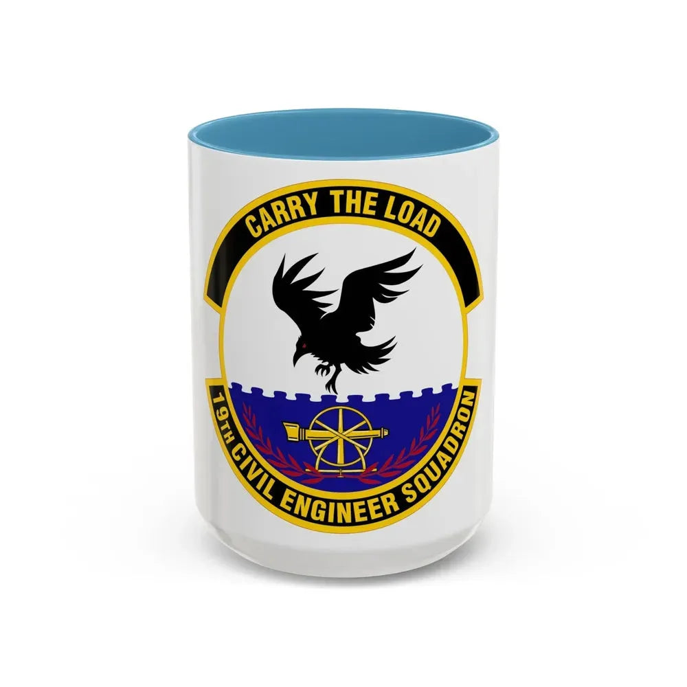 19 Civil Engineer Squadron AMC (U.S. Air Force) Accent Coffee Mug 15oz Light Blue - Go Mug Yourself