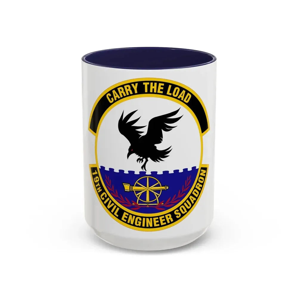 19 Civil Engineer Squadron AMC (U.S. Air Force) Accent Coffee Mug 15oz Navy - Go Mug Yourself