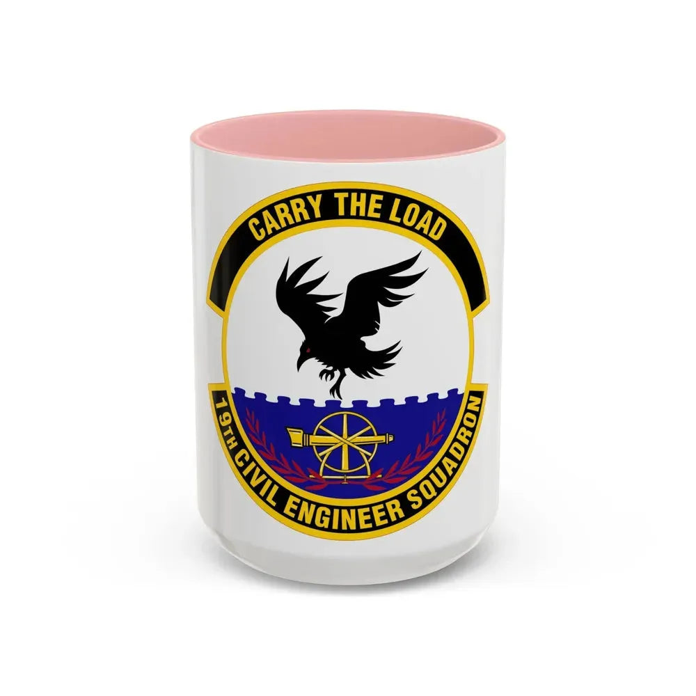 19 Civil Engineer Squadron AMC (U.S. Air Force) Accent Coffee Mug 15oz Pink - Go Mug Yourself