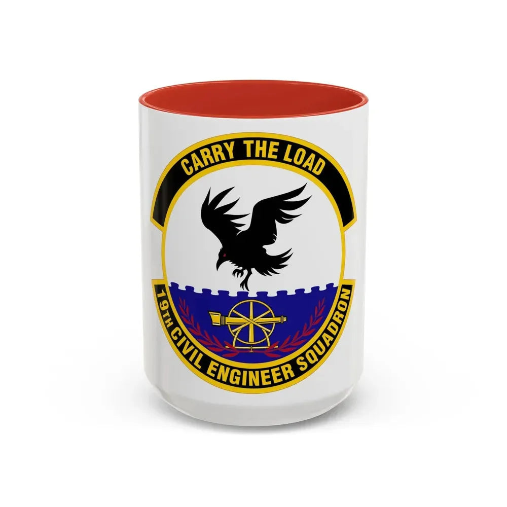 19 Civil Engineer Squadron AMC (U.S. Air Force) Accent Coffee Mug 15oz Red - Go Mug Yourself