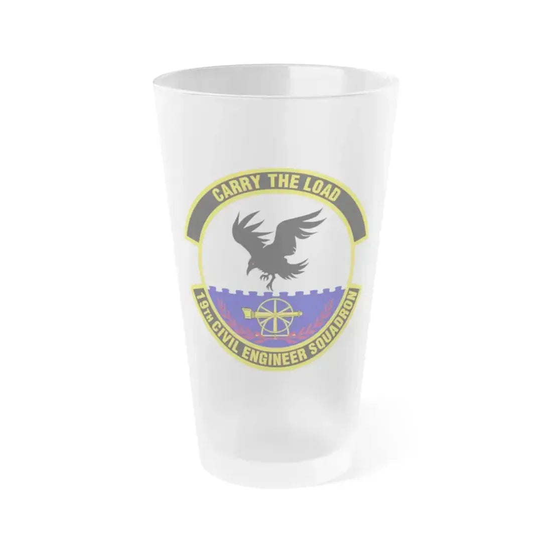 19 Civil Engineer Squadron AMC (U.S. Air Force) Frosted Pint Glass 16oz 16oz Frosted - Go Mug Yourself