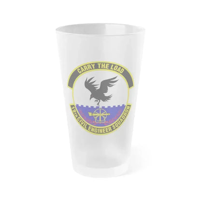 19 Civil Engineer Squadron AMC (U.S. Air Force) Frosted Pint Glass 16oz 16oz Frosted - Go Mug Yourself