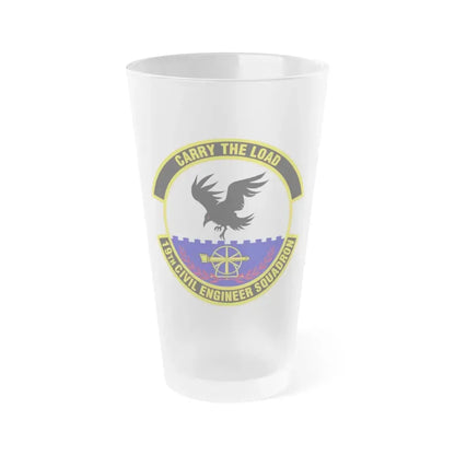 19 Civil Engineer Squadron AMC (U.S. Air Force) Frosted Pint Glass 16oz 16oz Frosted - Go Mug Yourself