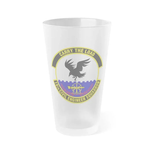 19 Civil Engineer Squadron AMC (U.S. Air Force) Frosted Pint Glass 16oz 16oz Frosted - Go Mug Yourself