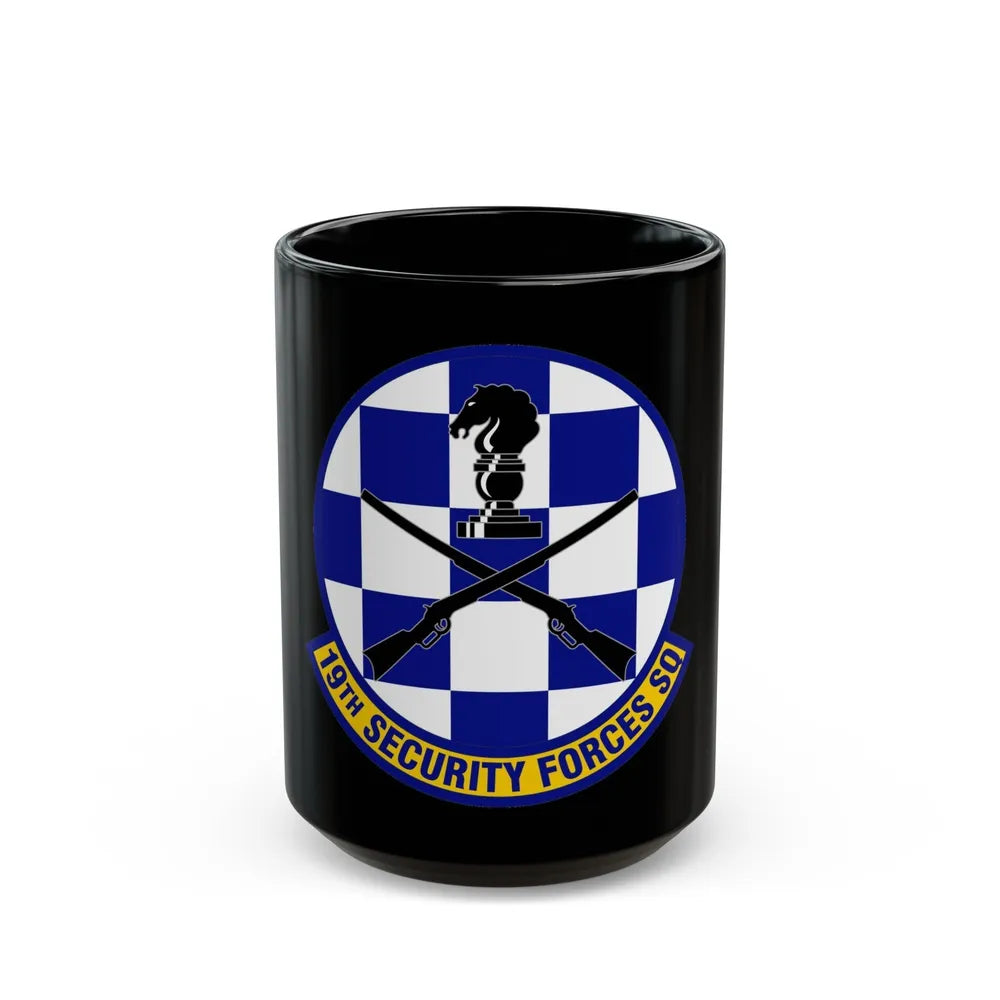 19 Security Forces Squadron AMC (U.S. Air Force) Black Coffee Mug-15oz-Go Mug Yourself