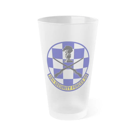 19 Security Forces Squadron AMC (U.S. Air Force) Frosted Pint Glass 16oz-16oz-Frosted-Go Mug Yourself