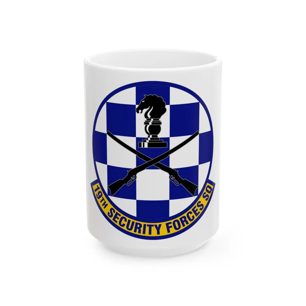 19 Security Forces Squadron AMC (U.S. Air Force) White Coffee Mug-15oz-Go Mug Yourself