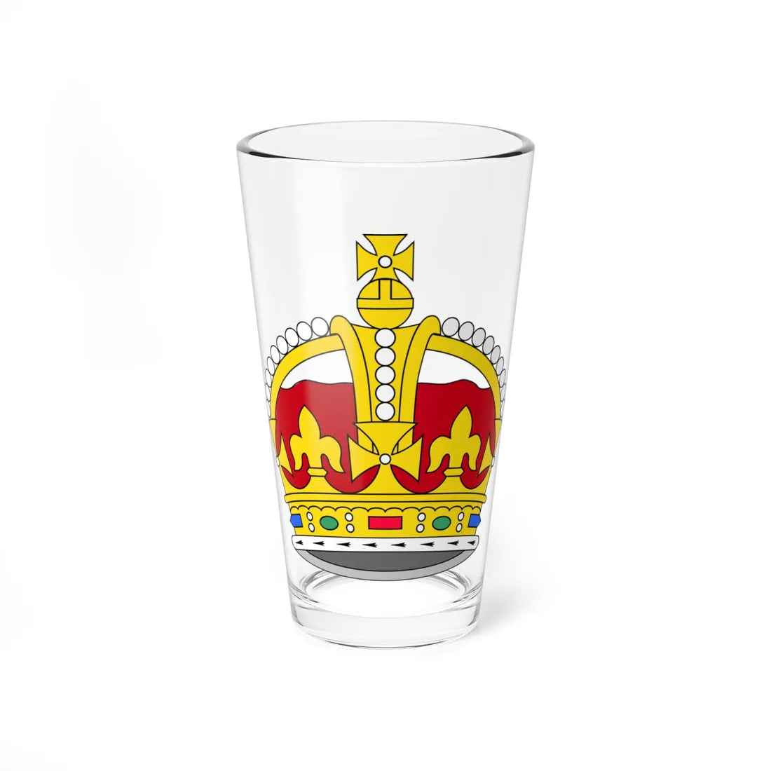1901 pattern Tudor Crown plain 3D (United Kingdom) (Coat of Arms) Pint Glass 16oz 16oz - Go Mug Yourself