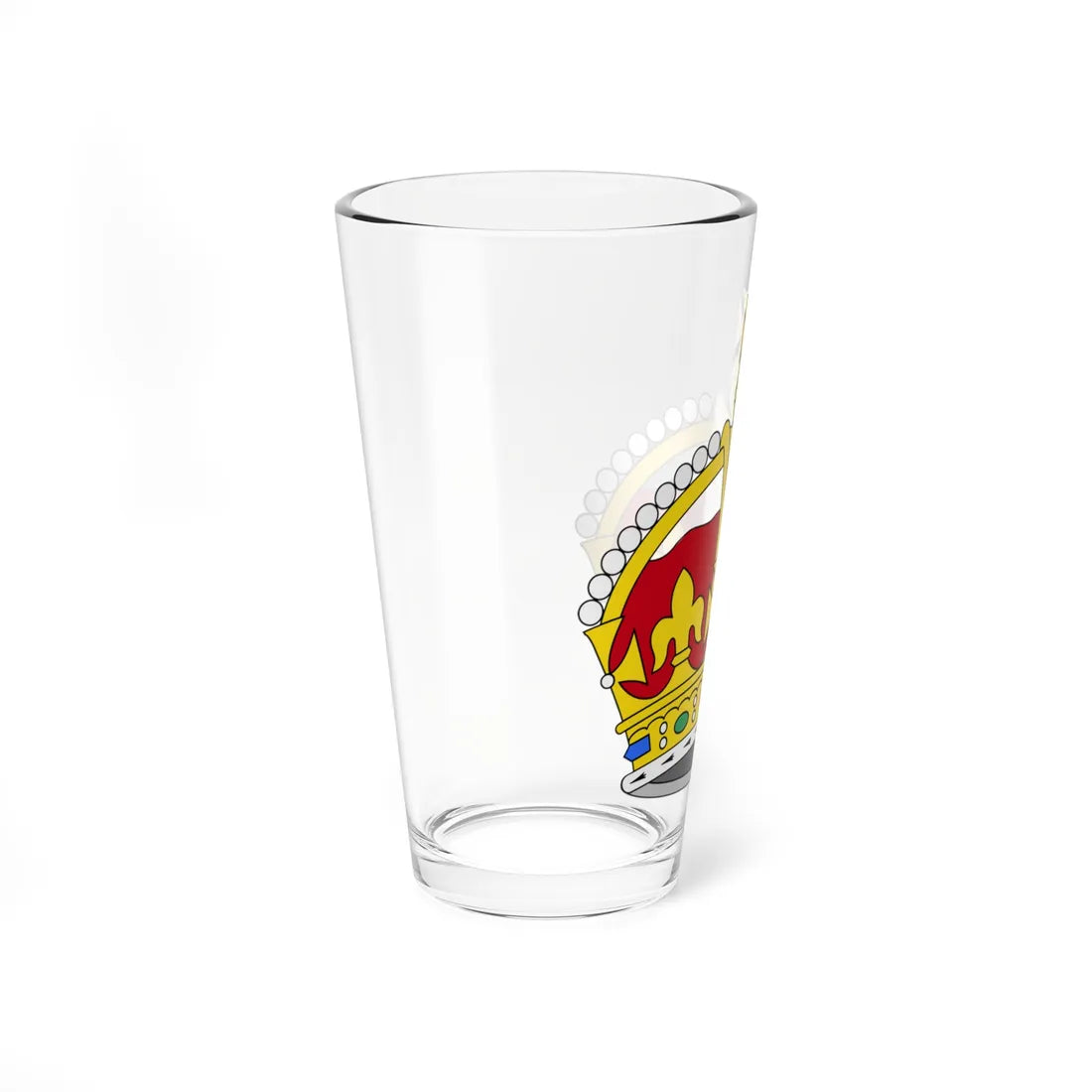 1901 pattern Tudor Crown plain 3D (United Kingdom) (Coat of Arms) Pint Glass 16oz - Go Mug Yourself