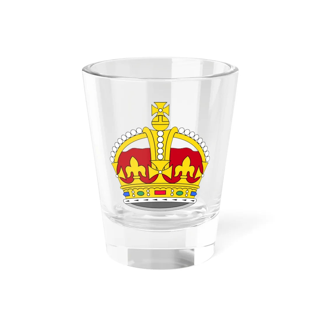1901 pattern Tudor Crown plain 3D (United Kingdom) (Coat of Arms) Shot Glass 1.5oz 1.5oz - Go Mug Yourself